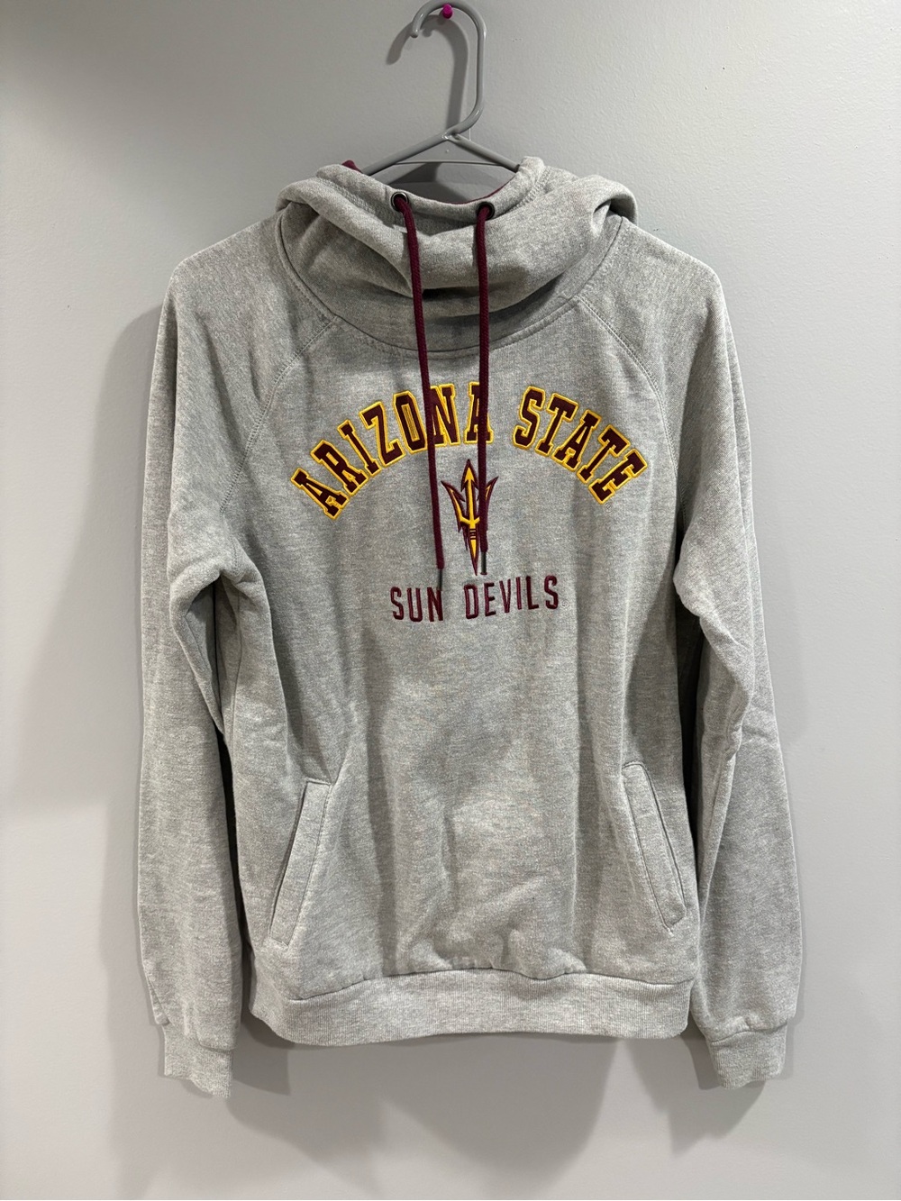 Colosseum Arizona State Gray Crewneck Sweatshirt with Maroon Accents